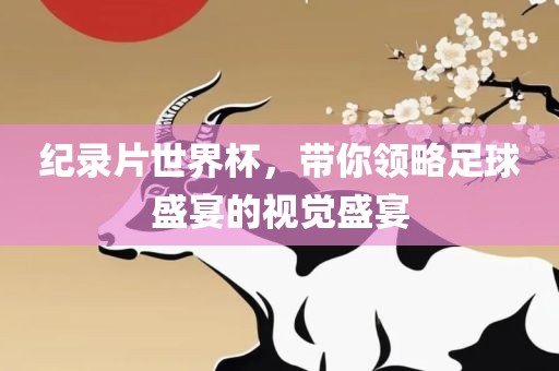 纪录片世界杯，带你领略足球盛宴的视觉盛宴