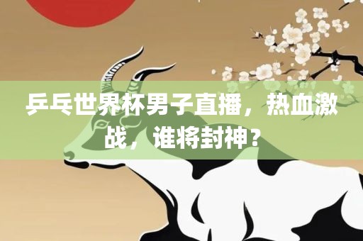 乒乓世界杯男子直播，热血激战，谁将封神？