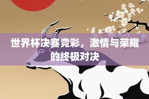 世界杯决赛竞彩，激情与荣耀的终极对决
