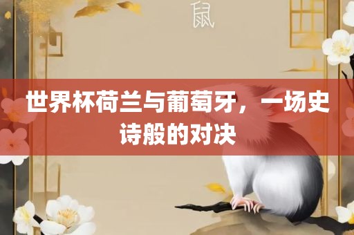 世界杯荷兰与葡萄牙，一场史诗般的对决