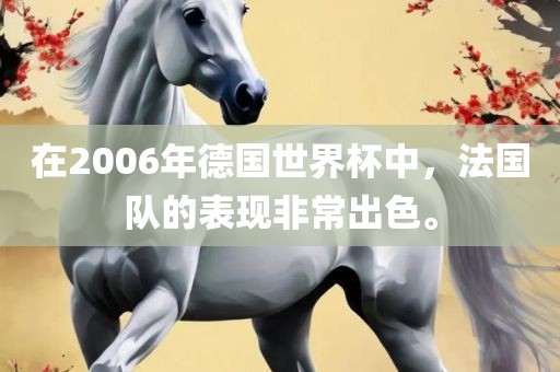 在2006年德国世界杯中，法国队的表现非常出色。