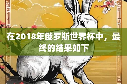 在2018年俄罗斯世界杯中，最终的结果如下