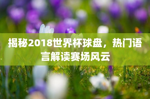 揭秘2018世界杯球盘，热门语言解读赛场风云
