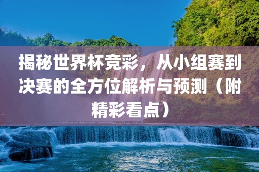 揭秘世界杯竞彩，从小组赛到决赛的全方位解析与预测（附精彩看点）