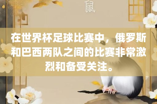 在世界杯足球比赛中，俄罗斯和巴西两队之间的比赛非常激烈和备受关注。