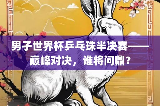 男孑世界杯乒乓珠半决赛——巅峰对决，谁将问鼎？