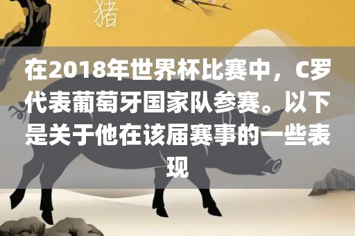 在2018年世界杯比赛中，C罗代表葡萄牙国家队参赛。以下是关于他在该届赛事的一些表现
