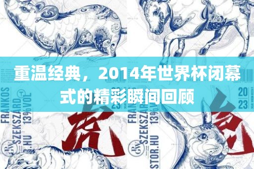 重温经典，2014年世界杯闭幕式的精彩瞬间回顾