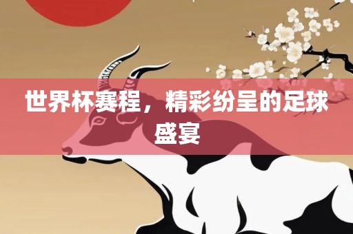 世界杯赛程，精彩纷呈的足球盛宴