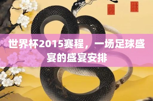 世界杯2015赛程，一场足球盛宴的盛宴安排