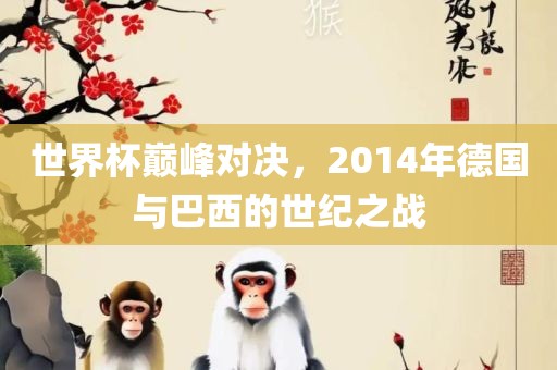 世界杯巅峰对决，2014年德国与巴西的世纪之战