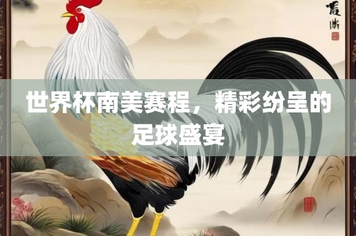 世界杯南美赛程，精彩纷呈的足球盛宴