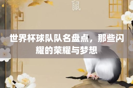 世界杯球队队名盘点，那些闪耀的荣耀与梦想