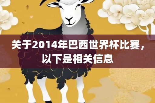 关于2014年巴西世界杯比赛，以下是相关信息
