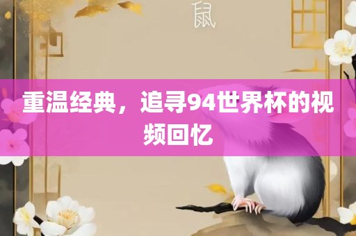 重温经典，追寻94世界杯的视频回忆