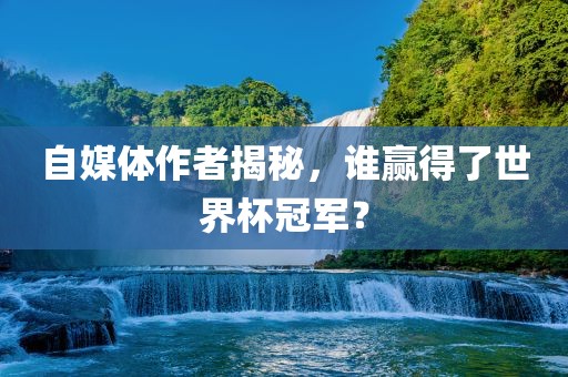 自媒体作者揭秘，谁赢得了世界杯冠军？