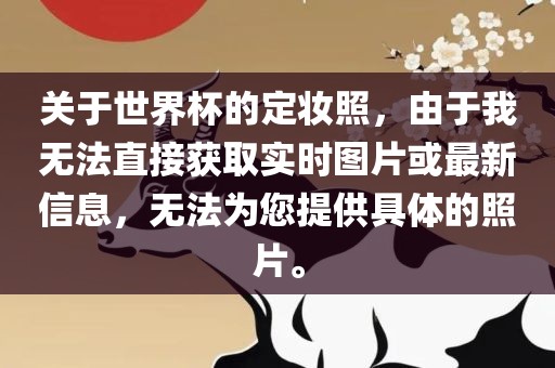 关于世界杯的定妆照，由于我无法直接获取实时图片或最新信息，无法为您提供具体的照片。