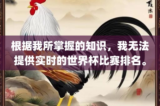根据我所掌握的知识，我无法提供实时的世界杯比赛排名。