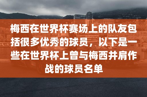梅西在世界杯赛场上的队友包括很多优秀的球员，以下是一些在世界杯上曾与梅西并肩作战的球员名单