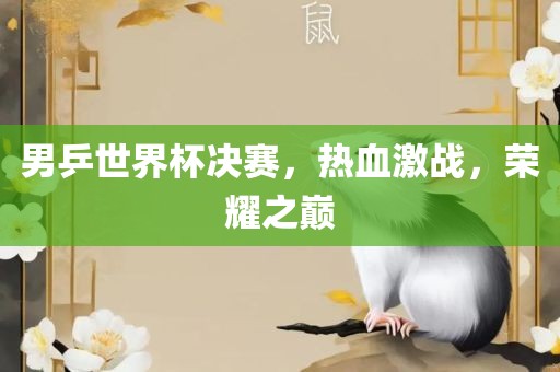 男乒世界杯决赛，热血激战，荣耀之巅