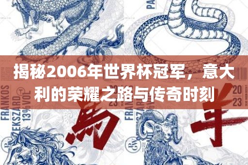 揭秘2006年世界杯冠军，意大利的荣耀之路与传奇时刻