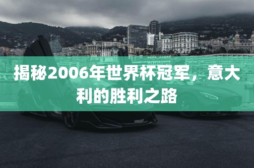 揭秘2006年世界杯冠军，意大利的胜利之路