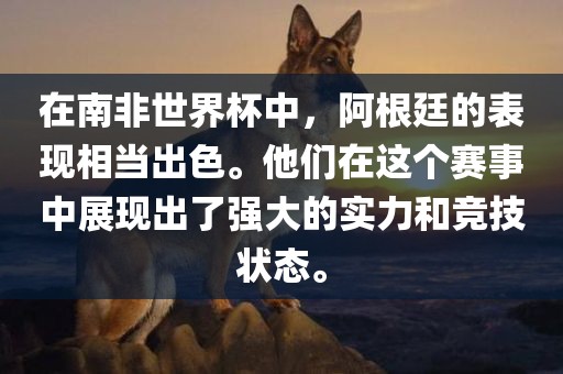 在南非世界杯中，阿根廷的表现相当出色。他们在这个赛事中展现出了强大的实力和竞技状态。