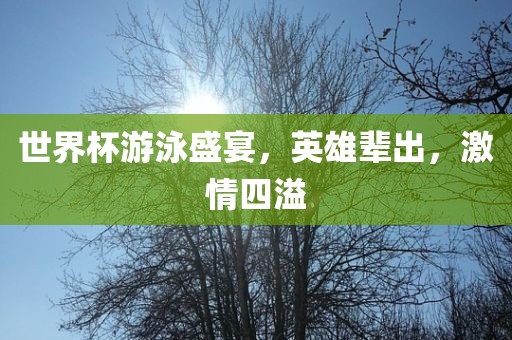 世界杯游泳盛宴，英雄辈出，激情四溢