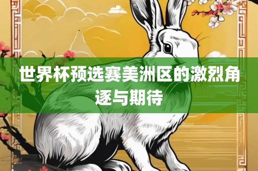 世界杯预选赛美洲区的激烈角逐与期待