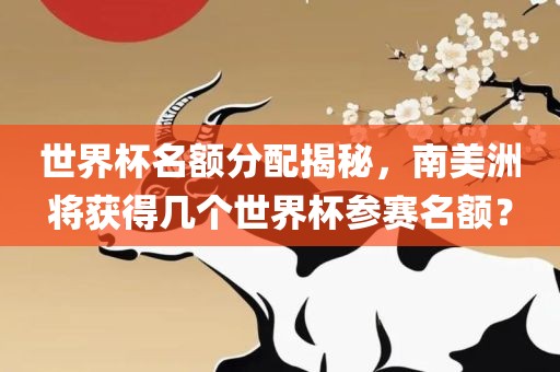 世界杯名额分配揭秘，南美洲将获得几个世界杯参赛名额？
