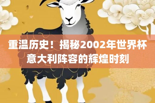 重温历史！揭秘2002年世界杯意大利阵容的辉煌时刻