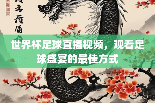 世界杯足球直播视频，观看足球盛宴的最佳方式