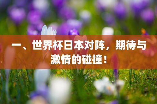 一、世界杯日本对阵，期待与激情的碰撞！